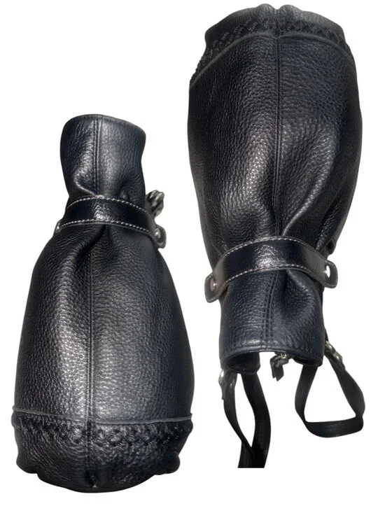 The Sak Torrance Tote Black Pebbled Leather Shoulder Bag Double Handles Zip Top - Picture 5 of 9